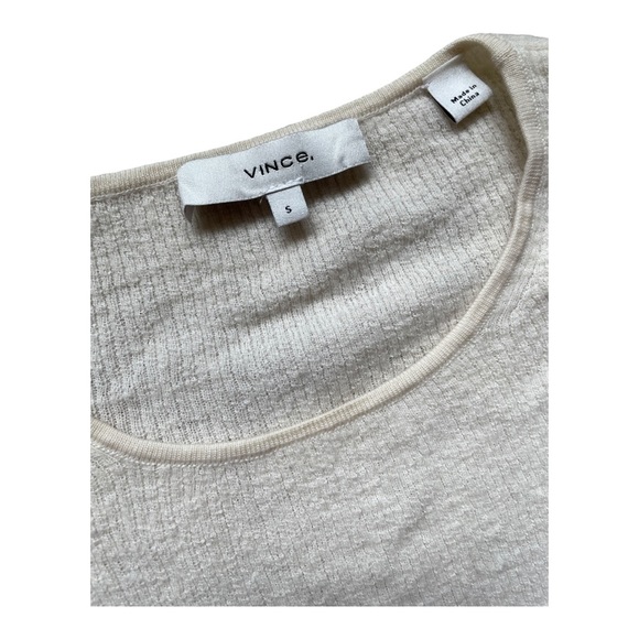 VGUC Vince Cream Sheer Ribbed Sweater size Small - Picture 5 of 6